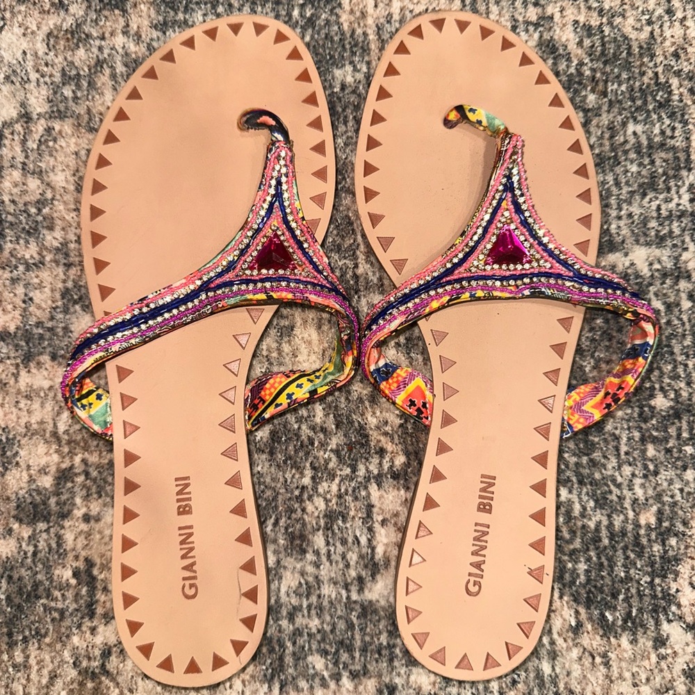 Gianni Bini Oliviera Multi Color Beaded Sandals